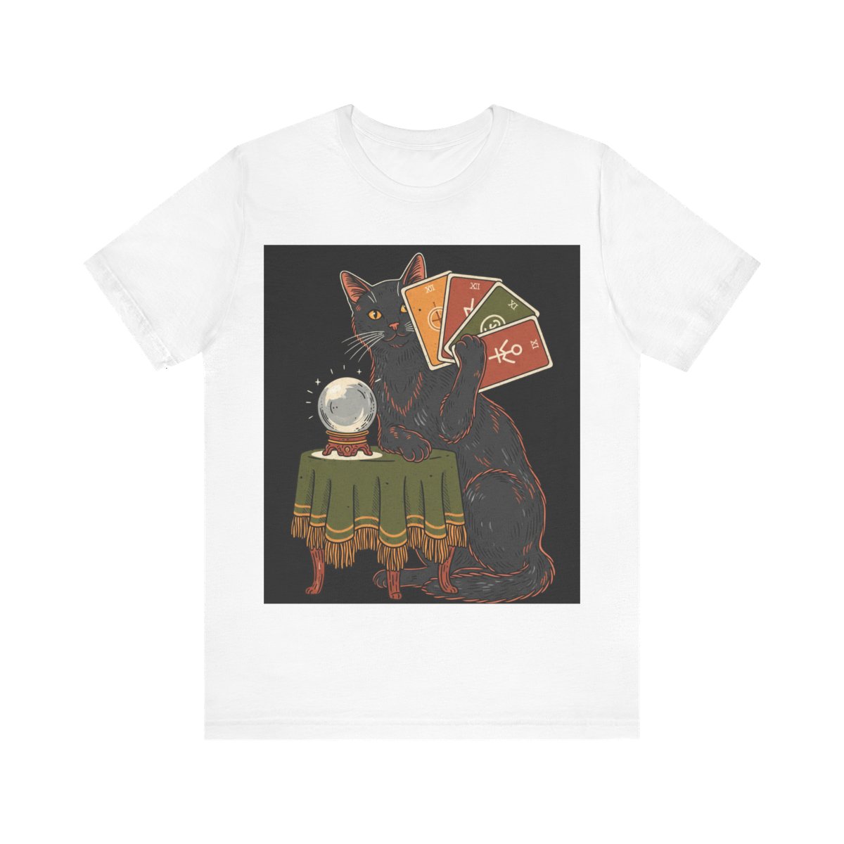Vintage Black Cat Tarot Reader T-Shirt on a t-shirt